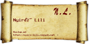 Nyirő Lili névjegykártya